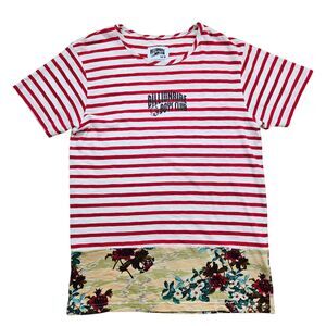 Billionaire Boys Club BBC Tee Shirt Mens Medium Red Striped Camo Floral Crewneck